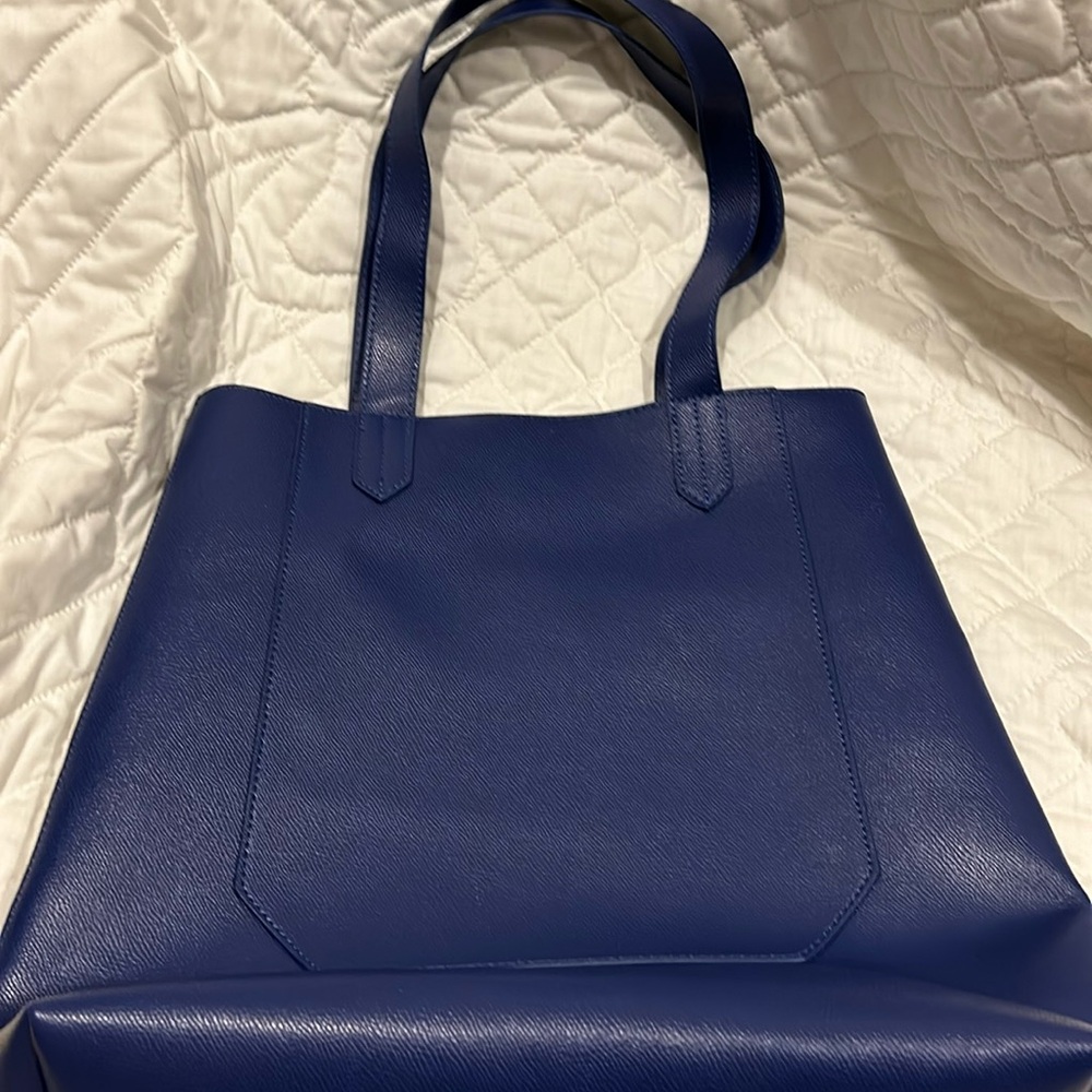 Saks Fifth Avenue indigo blue Vegan Leather Tote